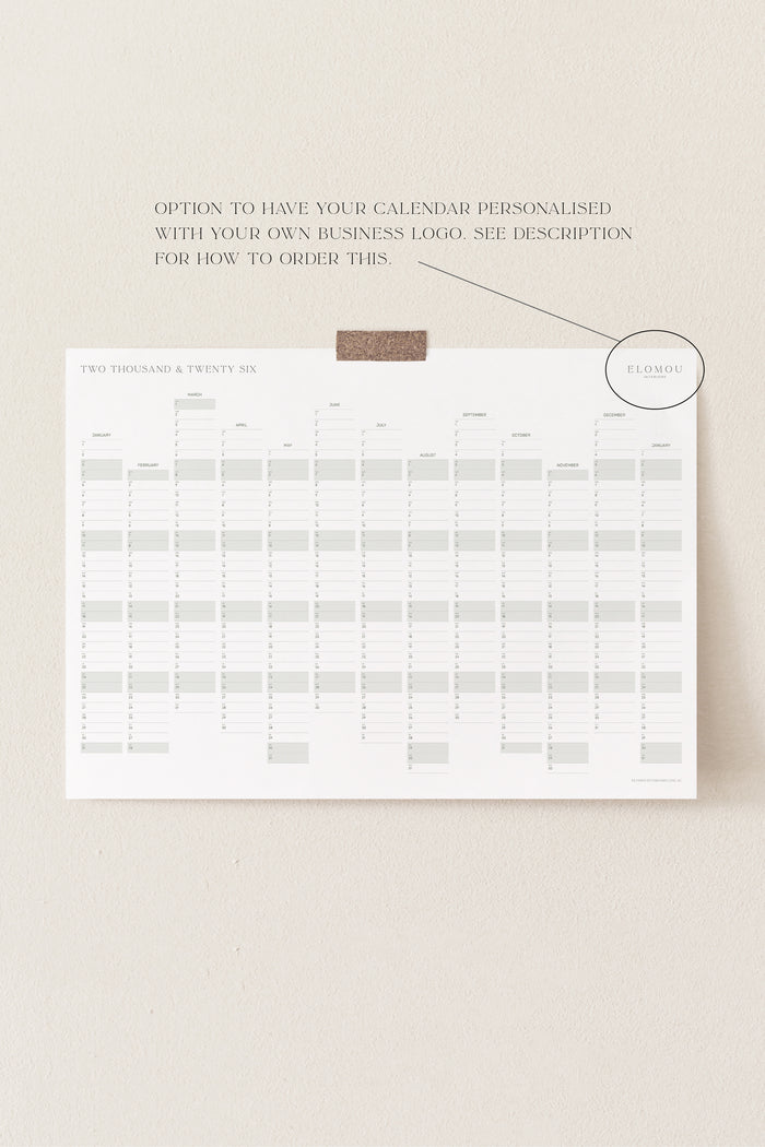 2026 Year Calendar A1 Size - PDF download - 13 months