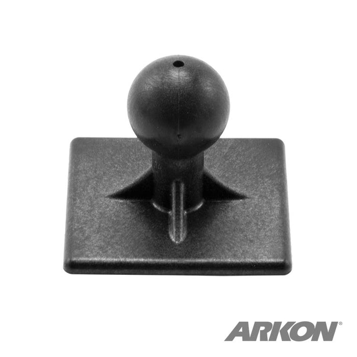 The 20mm Swivel Ball to 4-Prong iGRIP Mounting Pattern Adapter is a black plastic rectangular adapter for device holders, featuring the ARKON logo at the bottom right and a 20mm ball pattern on top.