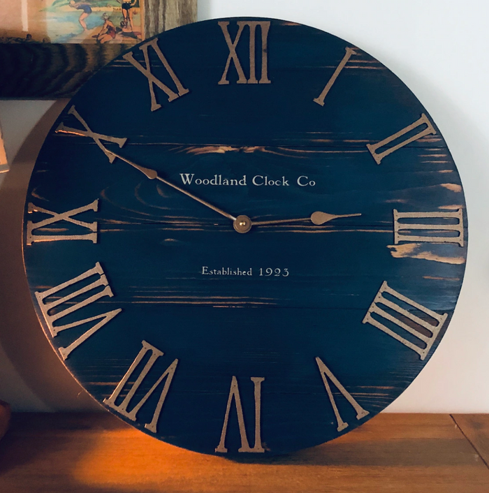 50 cm Rustic Blue Clock for Louise.