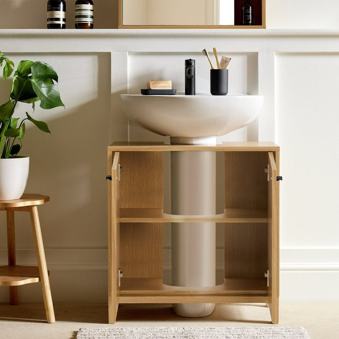 Aliford Undersink Unit - Oak | Ultra-smart Bathroom Space Organizer