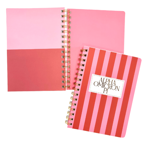 Duo Threads Alpha Omicron Pi Stripe Sorority Notebook