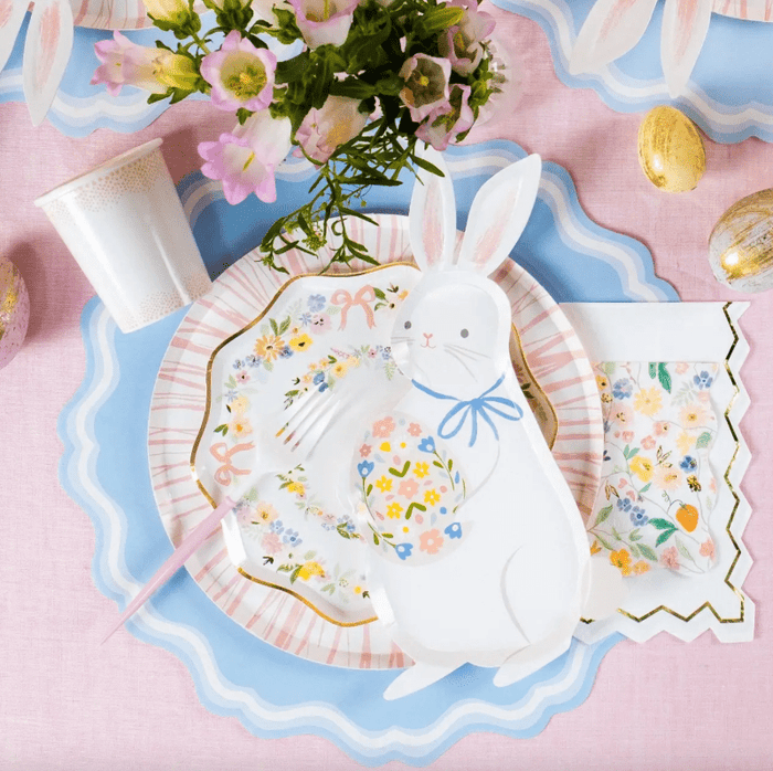 Gatherings by Curated Paperie Baby Blue Fancy Scallop Paper Placemats