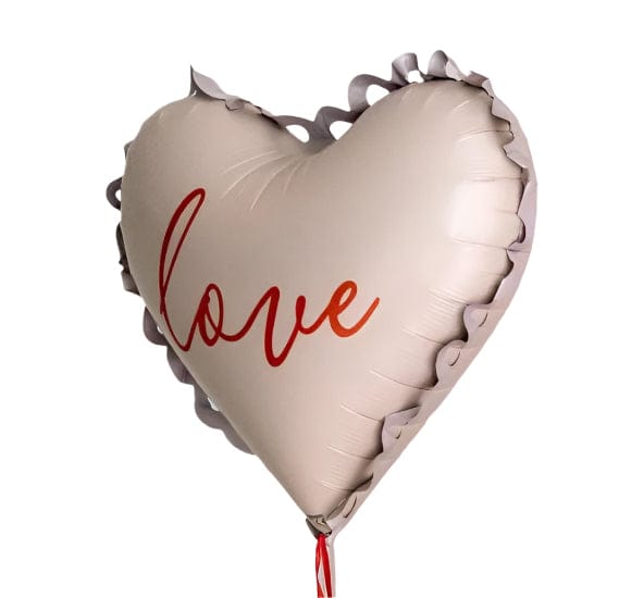 Jenn & Co. Valentine Beige Heart Balloon With Red Lettering