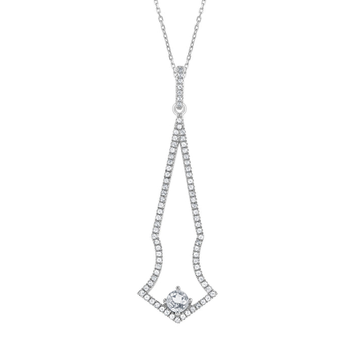 Bellissima Bridal White Topaz and Sterling Silver Necklace