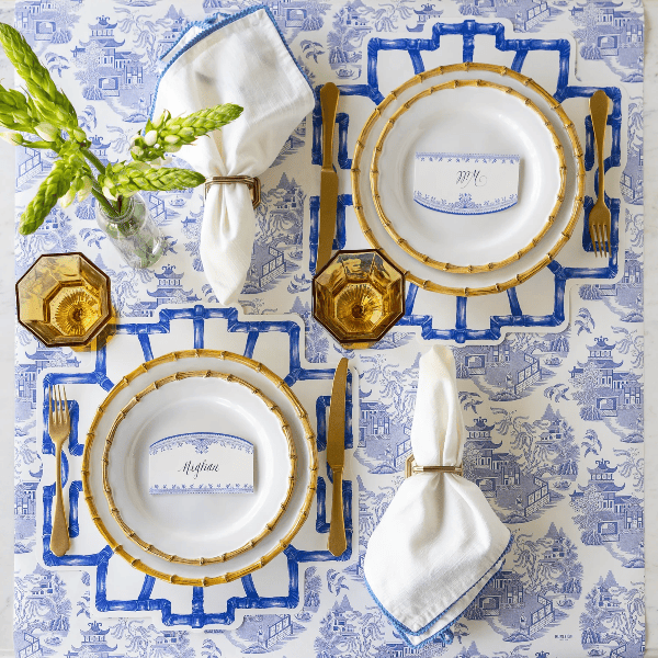 Hester & Cook Christmas Diecut Blue Bamboo Placemat