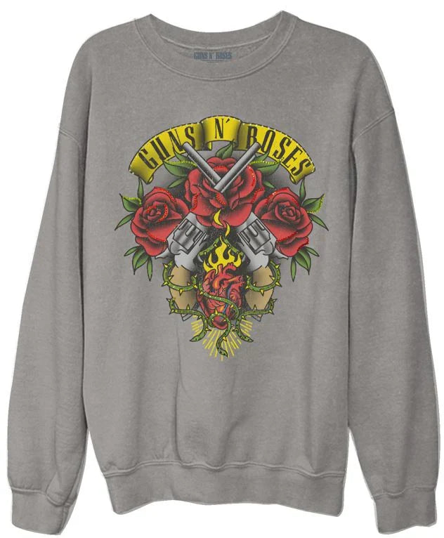 Goodie Two Sleeves Guns N' Roses - Rhinestone Crew Fleece Sweater