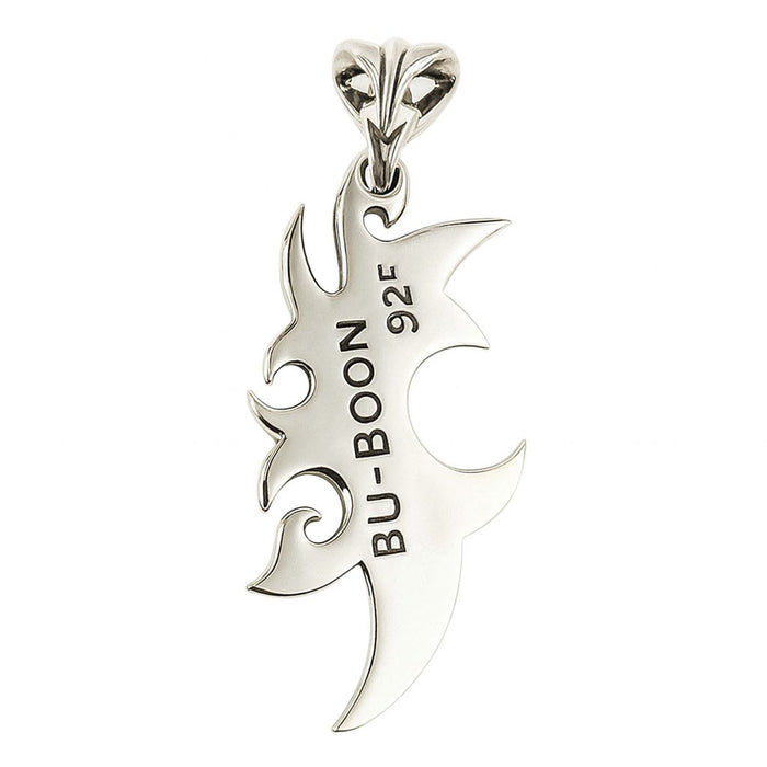 The back of the tribal flame pendant showing the 925 hallmark.