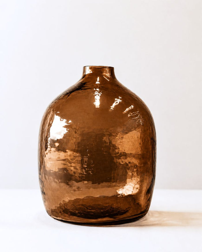 Handblown Hammered Glass Hebron Vase