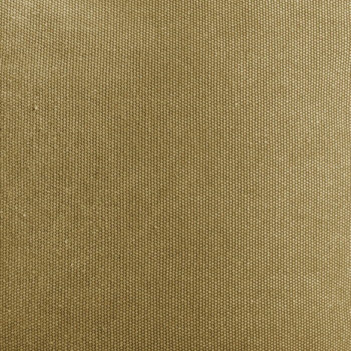 Close-up of khaki woven fabric swatch with pebbled texture and tight weave pattern