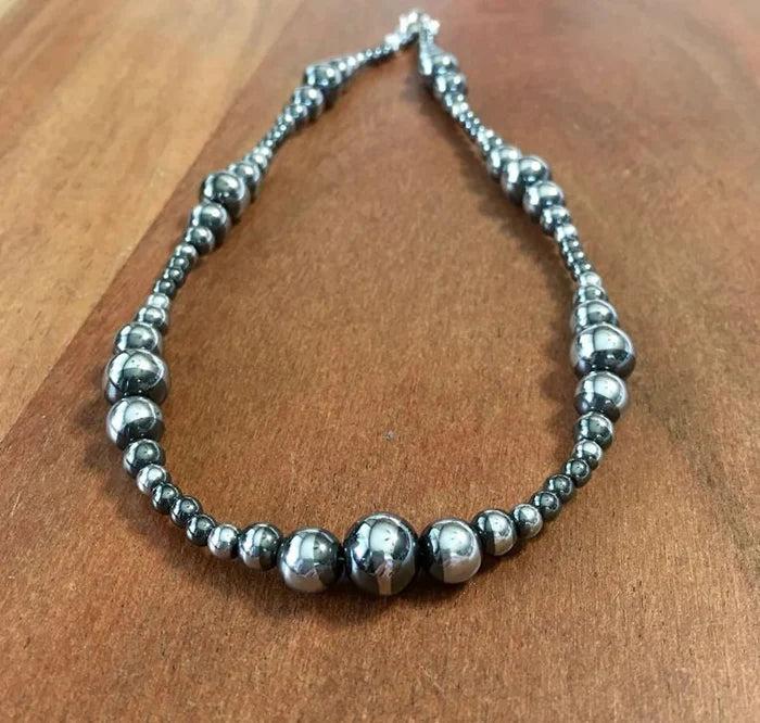 Hematite Orbit Beaded Necklace