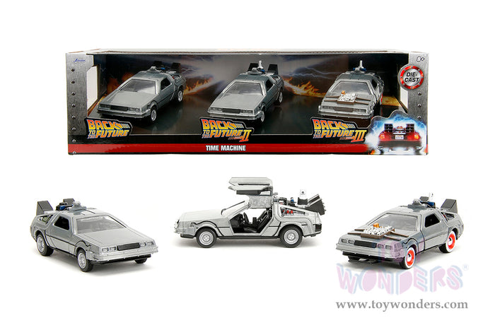 Hollywood Rides: Back To the Future - 3 Pack Time Machine 1:32 Scale Model Car