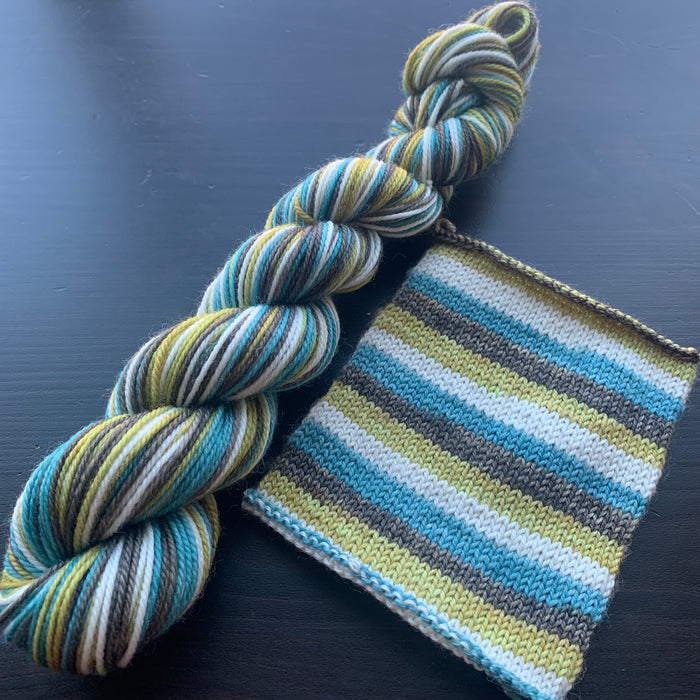 50 Gram Mini - Cliffside - Self Striping Merino Nylon Sock