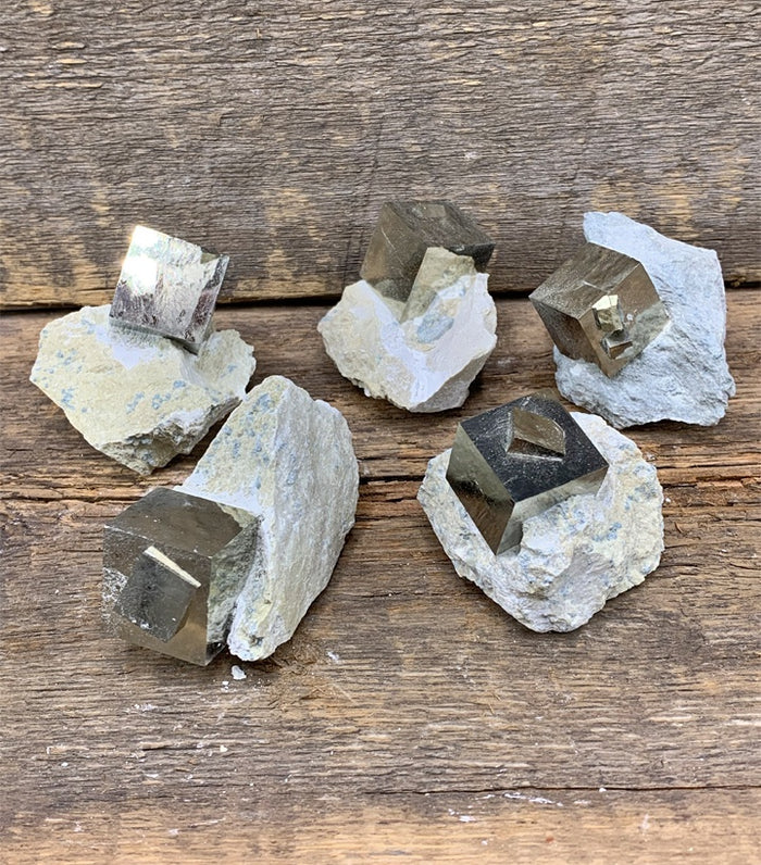 Pyrite Cube in Matrix 3/4" - Zero Point Crystals
