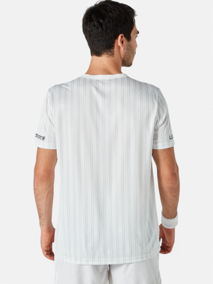 Remera Le Coq Sportif Tenis Stripe Blanco Training - OUTLET