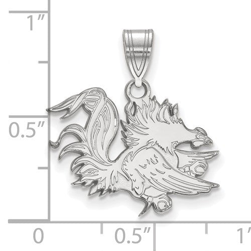 Sterling Silver LogoArt Officially Licensed University Of South Carolina Medium Pendant