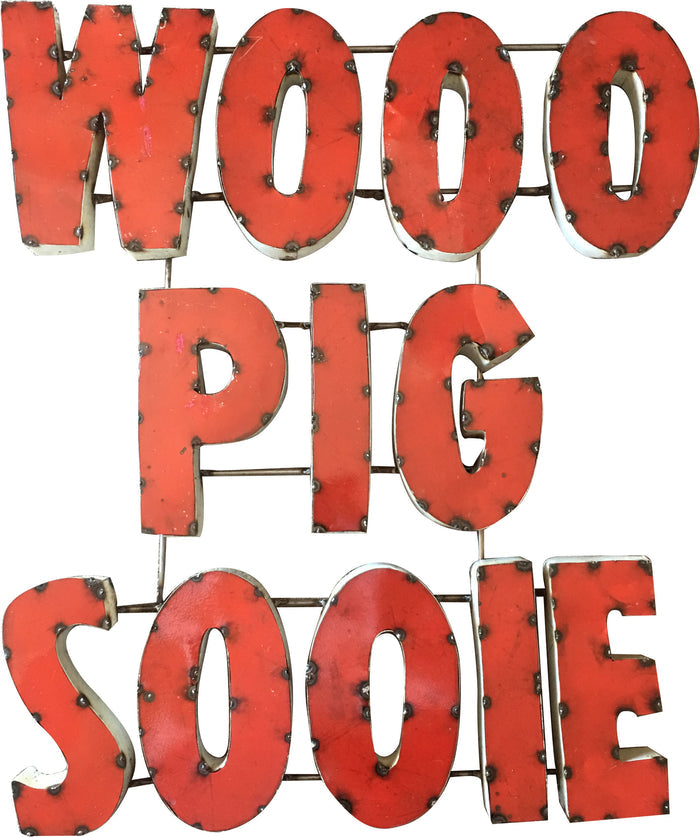 University of Arkansas Wooo Pig Sooie Recycled Metal Wall Decor