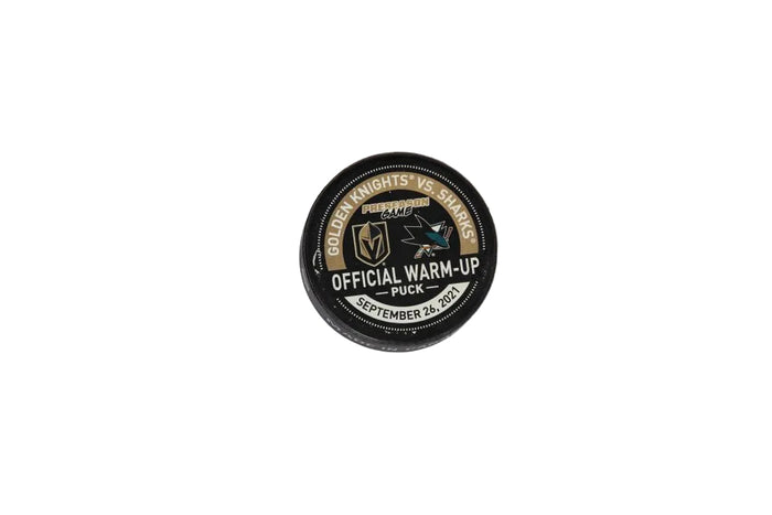 VGK vs SJS Warm-Up Puck-9/26/2021 - Vegas Team Store