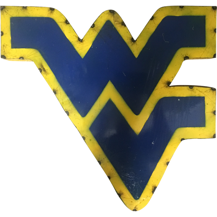 West Virginia WV Logo Recycled Metal Wall Decor