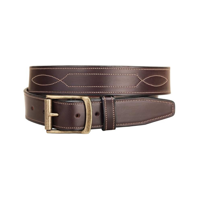 1 1/2" Repeated Stitch Belt - Havana