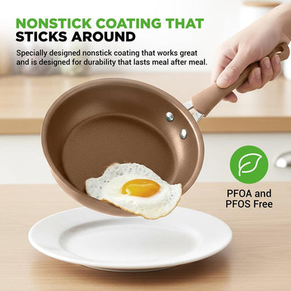 20-Piece Nonstick Cookware Set - Even Heat, PFOA/PFOS-Free, Tempered Glass