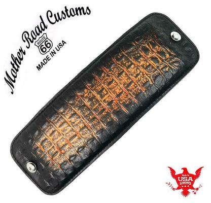 2010-2020 Harley Sportster Passager P-Pad Steel  Spring Seat Ant Brn Alligator - Mother Road Customs