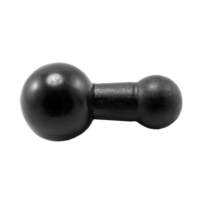 The 25mm Ball to 17mm Ball Adapter is a black metal handle with a round knob on one end and a smaller rounded section on the other, ideal as a replacement handle for machinery or equipment, and compatible with RAM Mounts.