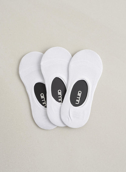3-Pack White Invisible Workout Socks