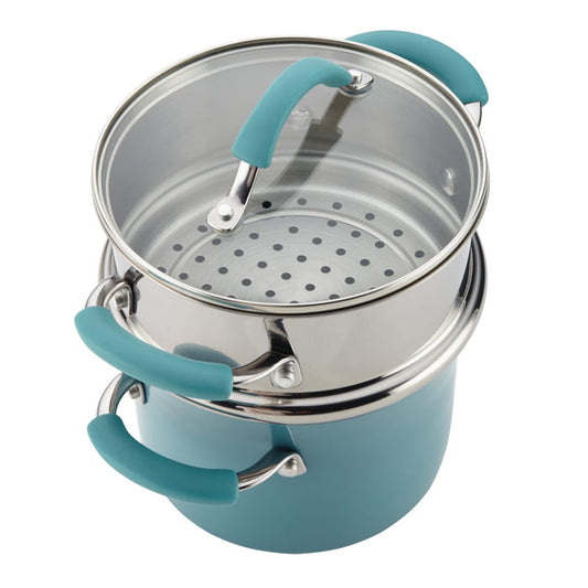Cookware 3-Quart Covered Steamer Set | Agave Blue