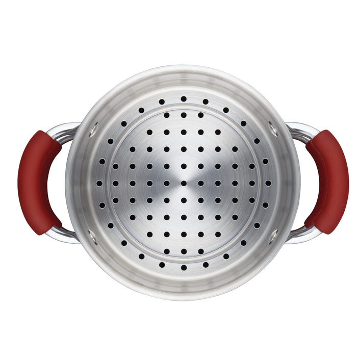 Cookware 3-Quart Covered Steamer Set | Cranberry Red