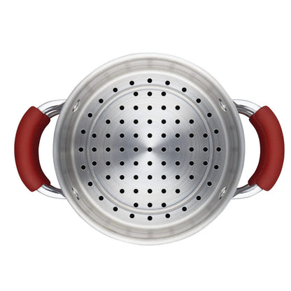 Cookware 3-Quart Covered Steamer Set | Cranberry Red