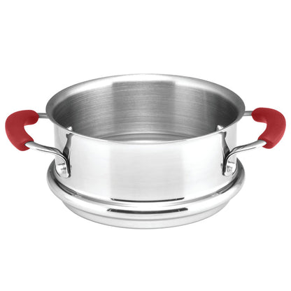 Cookware 3-Quart Covered Steamer Set | Cranberry Red