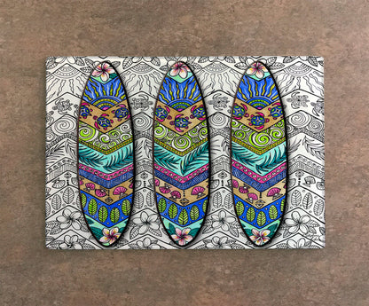 3 Surf Boards Cutting Board