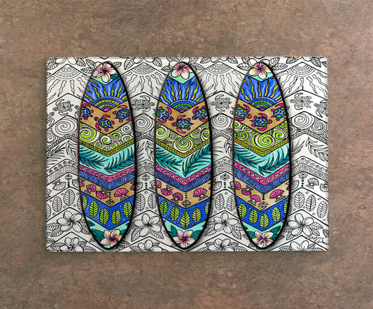 3 Surf Boards Cutting Board