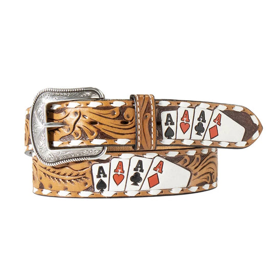3D Belt Co. Men's Hand Painted Ace Cards Belt