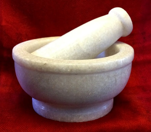 5"  White Marble Mortar & Pestle - Zero Point Crystals