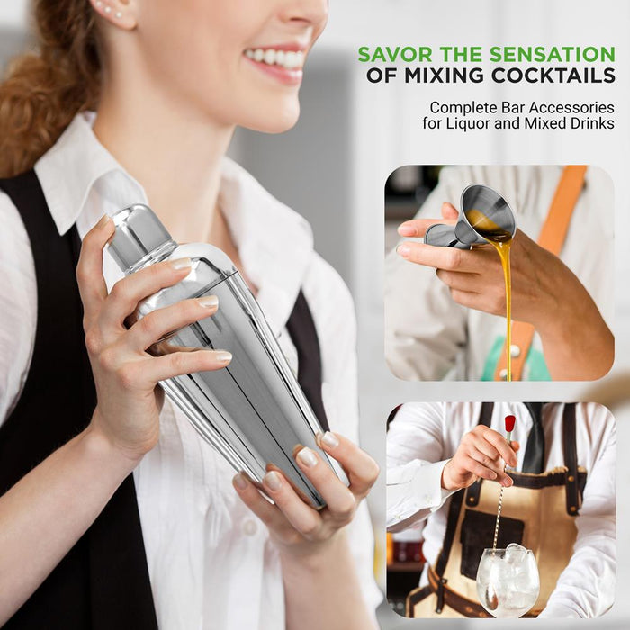 7-Piece Bartender Set - Create Cocktails - Stainless Steel, Dishwasher Safe
