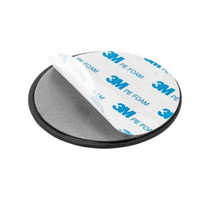 The 70mm Adhesive Dash Mounting Disk for 60mm Suction Mounts features a white surface with blue 3M and PE FOAM text and a partially peeled backing, perfect for securing your GPS suction mount or dashboard mount.