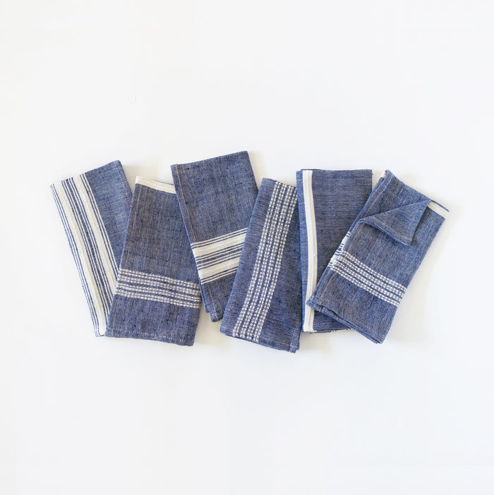 Navy with Natural / Set of 6