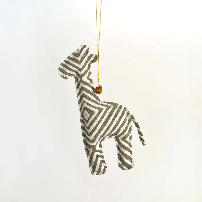 African Batik Safari Animal Christmas Ornaments – Set of 4