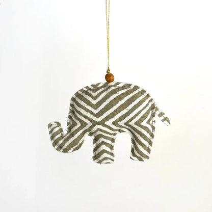 African Batik Safari Animal Christmas Ornaments – Set of 4