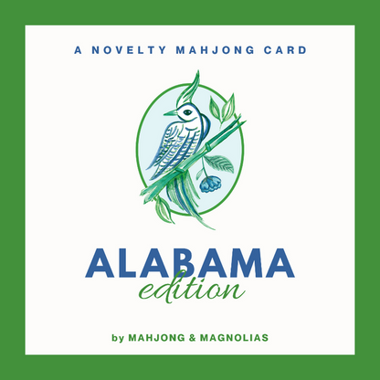 Mahjong & Magnolias Alabama: A Fun Mahjong Playing Card (Set of 4)
