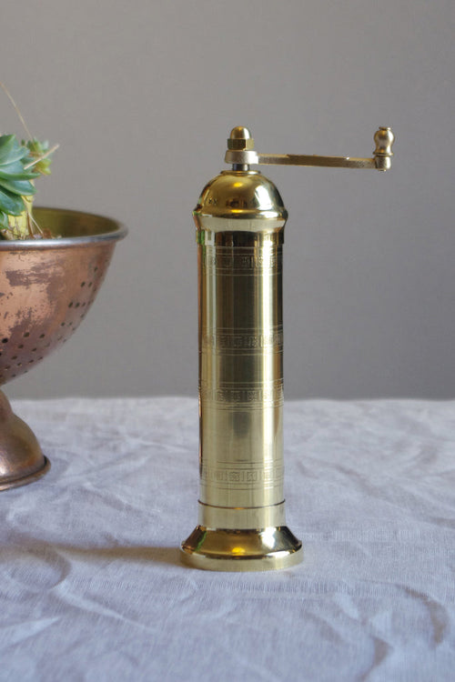 Alexander 205mm Handcrafted Brass Salt Mill No.108 by The Brass Pepper Mill Company