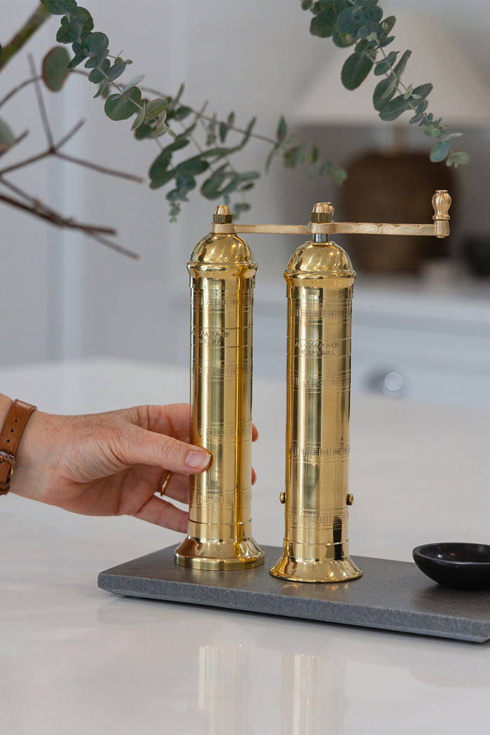 Alexander 230mm Handcrafted Brass Pepper Mill No.104 by The Brass Pepper Mill Company