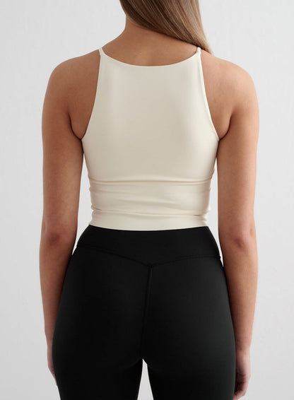 Almond White Sense Halter Bralette