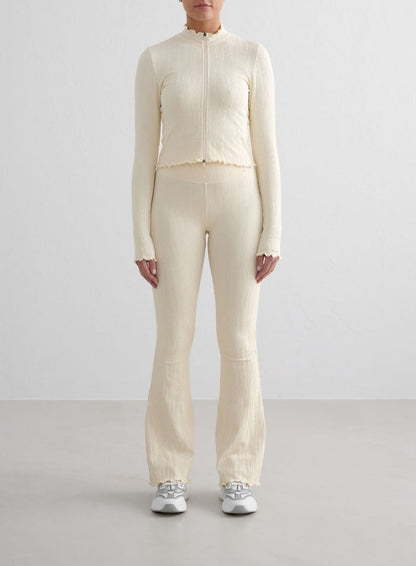 Almond White Tulip Zip Jacket