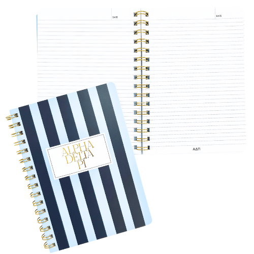 Duo Threads Alpha Delta Pi Stripe Sorority Notebook