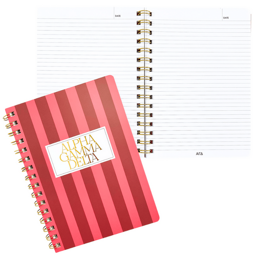 Duo Threads Alpha Gamma Delta Stripe Sorority Notebook