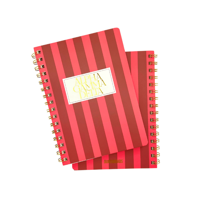 Duo Threads Alpha Gamma Delta Stripe Sorority Notebook