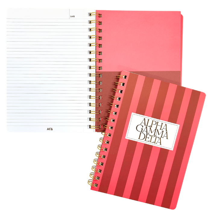 Duo Threads Alpha Gamma Delta Stripe Sorority Notebook