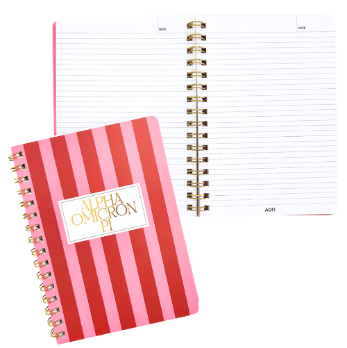 Duo Threads Alpha Omicron Pi Stripe Sorority Notebook